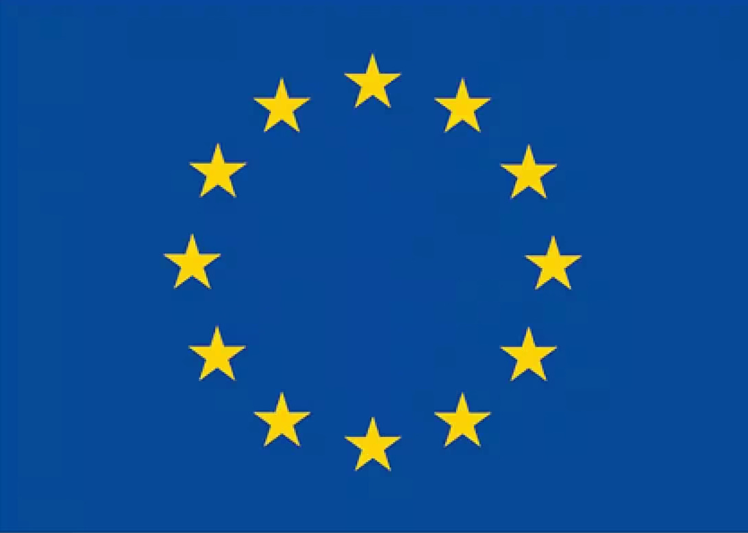 Europaflagge blau mit 12 Sternen